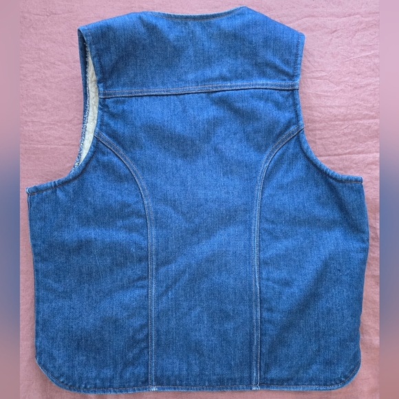 Vintage Wrangler Denim Fleece-lined Vest - Picture 3 of 4